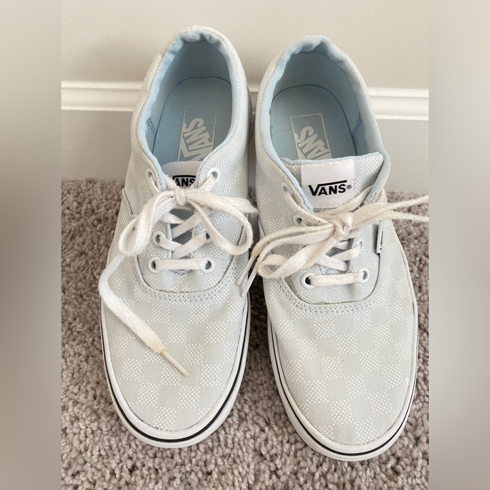 Vans Women Doheny Blue Dot Checkered Sneaker Sz 8.5